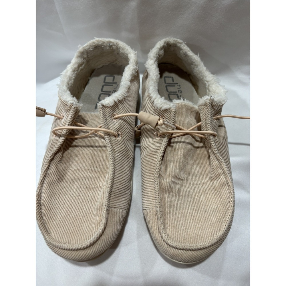 HEY DUDE WENDY CORDUROY CREAM Lightweight Slip-On Women's Shoe Sz 9